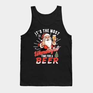 It's the Most Wonderful Time for a Beer - Funny Beer Santa Tank Top